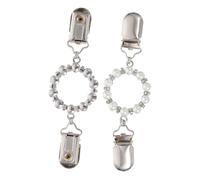 ORFOFE 2 pièces Broche Écharpe Élégante Décorée de Cristaux et Perles Pinces Pull Cardigan Vintage pour Femme Accessoire Mode Polyvalent
