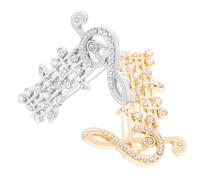 ORFOFE 2 pièces Broches Notes de Musique Strassées Broches Décoratives Créatives pour Femmes Accessoires Mode Festival et Cartoon Décoration Élégante pour Vêtements et Sacs