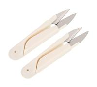 ORFOFE 2 pièces Ciseaux de Couture Portables Inoxydables Forme U avec Capuchon de Sécurité Ciseaux de Broderie et Découpe pour Fil Artisanat Lot de Pratiques pour Bricolage et