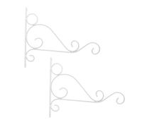 ORFOFE 2 pièces Crochet de Suspension Blanc Support Mural Robuste pour Pot de Fleurs Lanterne et Mangeoire Doiseaux Installation Facile avec Vis pour Jardin Extérieur et Intérieur