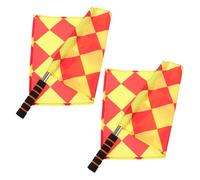 ORFOFE 2 pièces Drapeaux Arbitre Football Drapeaux Signalisation Légers Résistants pour Matchs et Arbitrage avec Poignée Mousse et Tige Métal