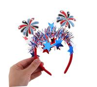 ORFOFE 2 Pièces Hairband Flag Independence Day Headbands for Women Lightweight Comfortable of July Patriotic Party Accessories