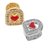 ORFOFE 2 Pièces Hip Hop Teeth Grills avec Finition Émaillée Bijoux Dentaires et Réaliste pour Costume Rapper Homme et Femme Accessoire Mode pour Halloween et