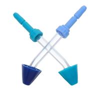 ORFOFE 2 Pièces Lot de 2 Embouts d'Irrigateur Buccal Compatibles, Têtes de Rechange Bleu et Vert Menthe, Accessoires en ABS et Verre Renforcé pour Nettoyage Précis Interdentaire et Soins