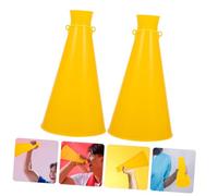 ORFOFE 2 pièces Megaphones de Supporteurs Jaunes Plastique Accessoire de Fête pour Ambiance et Animations Sportives Corne à Bruit pour Encouragements et Spectacles