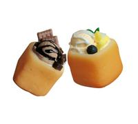 ORFOFE 2 Pièces Miniature Food Dollhouse Accessories Mini Ice and Toast Models for Safe Portable Dessert Toys for DIY Micro Landscape and Pretend Play Kitchen