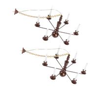 ORFOFE 2 pièces Miniature Suspension Plafonnier de Modèle pour Maison de Poupée Lampe Mini Luminosa Matériaux DIY pour Table Sable Décoration Intérieure Miniature Lot de Couleur Bronze