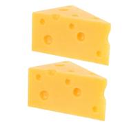 ORFOFE 2 Pièces Modèle de Fromage Simulé Triangle de Accessoire Décoratif Réaliste pour Pâtisserie et Photographie Effet Visuel Attrayant