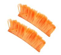 ORFOFE 2 pièces Perruque de Casque Moto Style Crête Orange Accessoires Wig Robustes Fibres Chimiques Décoration Cosplay et Randonnée Vélo Originale