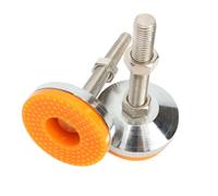 ORFOFE 2 Pièces Pied Réglable Antidérapant, Niveleur en Acier | Base Pivotante, Protection de Sol Intégrée, Caoutchouc Haute Densité, Stabilité Renforcée pour Racks et Équipements