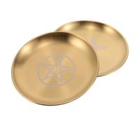 ORFOFE 2 Pièces Plateau Autel Pentagramme Acier Inoxydable Plateau Rituel Ésotérique pour Tarot Porte-Bougie Organiseur Bijoux et Brûleur Encens Décoration Cérémonie Sorcellerie