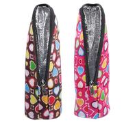 ORFOFE 2 pièces Pochette Thermique pour Biberon Sacoche Thermique Portable pour Lait et Boissons Isolation pour Voyage et Sorties Pratique pour Parents 2pcs Rose Fuchsia Cœur + Marron
