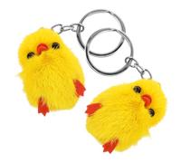 ORFOFE 2 pièces Porte-clés Peluche Mignon Canard Jaune Colère Accessoire Sac à Main et Sac à Dos Décoration Cartoon Kawaii pour Garçon Fille et Adultes Lot