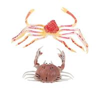 ORFOFE 2 Pièces Realistic Ocean Animal Figurines for Early Learning and Party Decoration Safe PVC Mini Crab Toys for Cognitive and Motor Skill Development