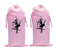 ORFOFE 2 pièces Sac de Rangement pour Chaussures de Danse Satin Sac à Cordon pour Ballerines Portable pour Chaussures de Ballet Lot de Pochons Pratique et Facile à Nettoyer