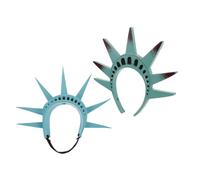 ORFOFE 2 Pièces Serre-tête Statue Liberté Vert pour Halloween Accessoire Costume Cosplay Unisexe Couronne Iconique pour Fêtes et Festivals