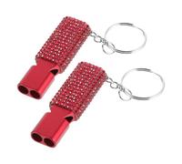 ORFOFE 2 Pièces Sifflet de Survie en Alliage, Double Tube | Décorations Brillantes, Format Plat, Signal Sos à Fort Volume, pour Sorties Nocturnes et Port Quotidien