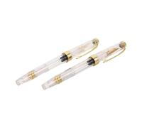 ORFOFE 2 Pièces Stylo-plume à Piston Transparent à Pointe Fine | Acier Inoxydable et Plastique, Corps Translucide, Écriture Fluide, pour Classe, Journal, Documents et Bureau