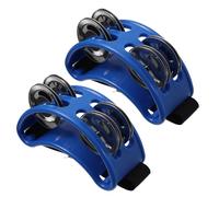 ORFOFE 2 pièces Tambourin de Pied avec Cymbalettes Jingles Instrument de Percussion pour Karaoké Fêtes et Jeux Denfants et Mélodieux