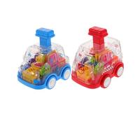 ORFOFE 2 Pièces Voiture Garçon Fille Transparent à Press to Go Poussé à Friction pour Tout Petits Montessori Dapprentissage pour Développement Motricité Fine