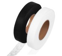 ORFOFE 2 Rouleaux Bande Thermocollante Double Face Noir et Blanc Ruban Adhésif sans Couture pour Ourlet Vêtements Rideaux Couture Diy Bande Collante Durable et Polyvalente
