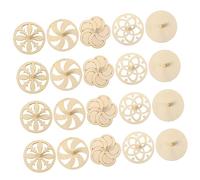 ORFOFE 20 pièces Lot de Toupies Bois Naturel à Peindre DIY pour Garçon Fille Créatif Mixte avec Manche Plastique Activité Manuelle Éducative pour Garçon et Fille Couleur Aléatoire
