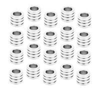 ORFOFE 20 pièces Perles Tubes Acier Inoxydable Argentées Trou Grand pour Création Bijoux DIY Bracelets Colliers Accessoires Spacer Charm
