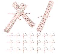 ORFOFE 2000 pièces Attaches Torsadées Décoratives Papier Kraft pour Sacs Snack et Pâtisserie Liens de Fermeture Résistants avec Motif Cœur Blanc pour Pâtisseries et Fêtes