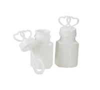 ORFOFE 24 Pièces Baguettes à Bulles Forme de Double Cœur Tubes à Bulles pour Mariage et Décoration de Noël Plastique Blanc pour Fête et Cadeau