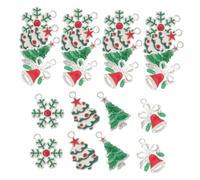ORFOFE 24 Pièces Breloques Noël Alliage Pendentifs Sapin Émail Argenté Flocon Cloche pour Bijoux DIY Bracelets Colliers Boucles Oreilles Accessoires Festifs Légers Résistants