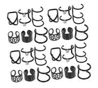 ORFOFE 24 pièces Clip Boucles Oreilles Femmes Hommes Non Piercing Bijoux Oreille Durables Accessoire Dreadlocks Noir