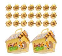 ORFOFE 25 Boîtes Cadeaux En Papier Avec Poignée Motif Abeille Idéales Pour Les Cupcakes Et Autres Friandises Boîtes À Dragées À Monter Soi-Même