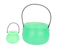 ORFOFE 2pièces Seau Décoratif Halloween Vert Lot De Accessoires De Fête Et Décoration De Jardin Pour Maison