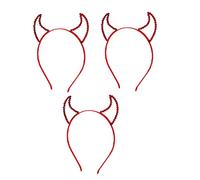 ORFOFE 3 Pièces Bandeau Corne Démon Rouge -tête Halloween avec Accessoire Fête et Carnaval pour Costume