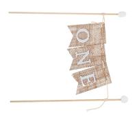 ORFOFE 3 pièces Bannière Cake Topper pour Premier Anniversaire Décoration Gâteau Fait Main Drapeau Joyeux Anniversaire Facile à Installer et Réutilisable pour Fête Un an