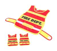 ORFOFE 3 Pièces Costume Pompier Garçon Fille Veste Cosplay Sécurisée pour Jeux de Rôle Créatifs et Activités Collectives