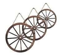 ORFOFE 3 pièces Décor Mural Roue Vintage de Décoration pour Intérieur Suspendue Facile à Installer Ambiance Chaleureuse pour Maison et Jardin