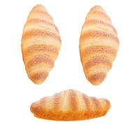 ORFOFE 3 Pièces Fake Bread for Decoration Realistic Croissant Food Model for Display Bakery Photography Props Lightweight Portable Kitchen Decor