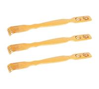 ORFOFE 3 Pièces Gratte-dos Manuel Bois avec Double Masseur Corporel Portable Ergonomique pour Soulagement Musculaire et Auto-massage