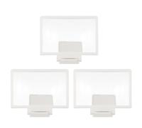 ORFOFE 3 Pièces Loupe D'écran pour Téléphone Portable Blanc, Amplificateur 3D Compatible Plupart des Téléphones, Grossissement 2-3 Fois, Support Pratique en PP et PVC pour Vidéos et