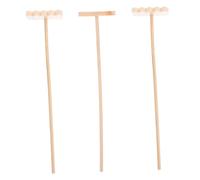 ORFOFE 3 Pièces Mini Bamboo Garden Tool Set for Zen Drawing and Art Portable Small Rake for Meditation Sandbox and Micro Landscape Decor
