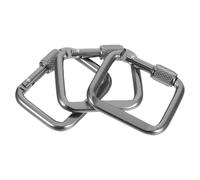 ORFOFE 3 pièces Mousqueton Carré Fileté Argenté Attache Robuste Multifonction pour Camping Randonnée et Suspension Accessoires Extérieur