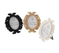 ORFOFE 3 Pièces Petit cadre photo baroque ovale cadre photo maison Décoration de cadre photo led leds dragees mariage accroche tableau cadre photo rétro mini cadre photo