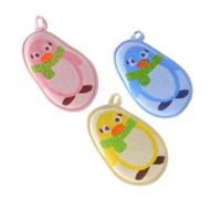 ORFOFE 3 pièces Serviettes de Bain Garçon Fille Exfoliantes Forme Pingouin de Toilette Doux et Efficaces pour Nettoyer et Adoucir la Peau des Tout-petits Accessoires de