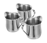 ORFOFE 3 pièces Set de Pichets à Lait Acier Inoxydable Design Moderne pour Mousse de Lait Cappuccino et Espresso Résistant à Haute Température pour Usage et Professionnel