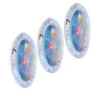 ORFOFE 3 pièces Tapis Eau Rafraîchissant pour Animaux Matelas Sensoriel Antidérapant Rond à Thème avec Poissons Flottants Tapis de Jeu pour Chats et Chiots Intérieur