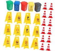 ORFOFE 37 pièces Jeu Éducatif Cônes Signalisation et Panneaux Routiers pour Garçon Fille Jouets Apprentissage Sécurité Routière Modèle Circulation Préscolaire Apprentissage Symboles et