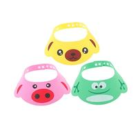 ORFOFE 3pièces Chapeau De Bain Ajustable Pour Garçon Fille Rose Jaune Vert Bonnet De Lavage De Cheveux Pour Bébés Protection Ergonomique Eau Shampoing