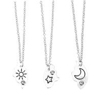 ORFOFE 3pièces Colliers Assortis Étoiles et Lune Set pour Amis et Couples Cadeaux Symbolismes de Union