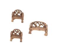 ORFOFE 3pièces Mobilier Mini Jardin Résine Banc Et Chaises Décoratives pour Extérieur Intérieur Accessoire Polyvalent pour Micro-paysages Et Jardin Féérique